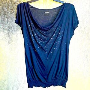 Express XS black top with rhinestones